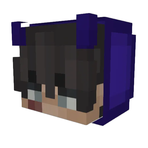 akahige Minecraft avatar head, 3D render
