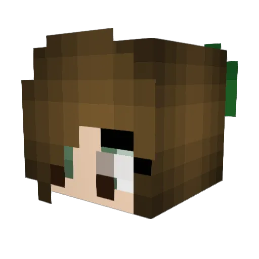 akahono Minecraft avatar head, 3D render