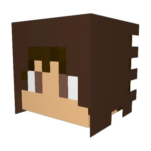akaihotaru Minecraft avatar head, 3D render