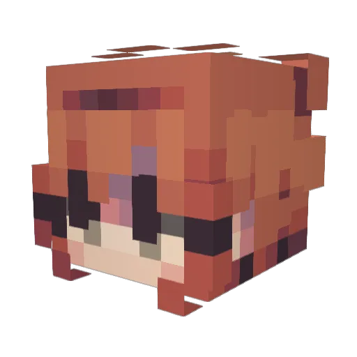akaiiyo Minecraft avatar head, 3D render