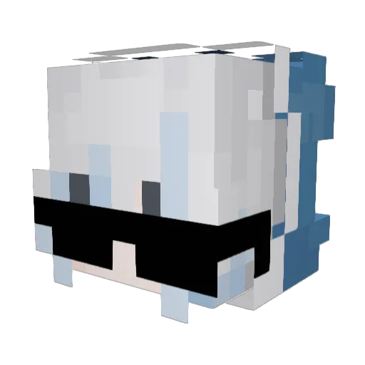 akaikaede Minecraft avatar head, 3D render