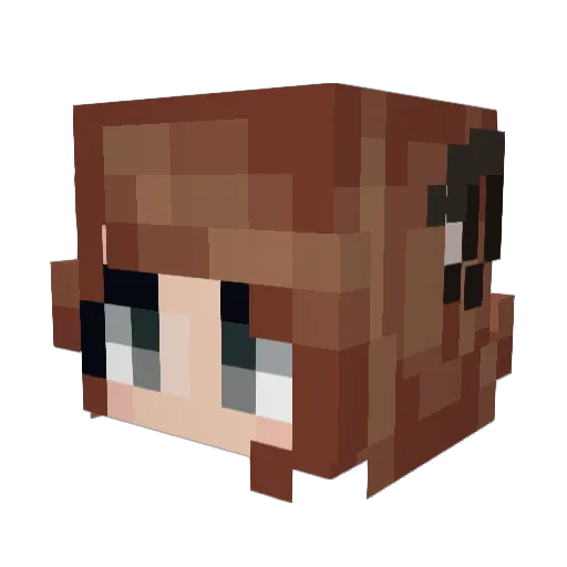 akaikitsu Minecraft avatar head, 3D render