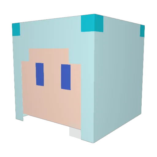 akanasu Minecraft avatar head, 3D render