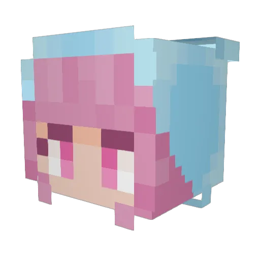 akanekb Minecraft avatar head, 3D render