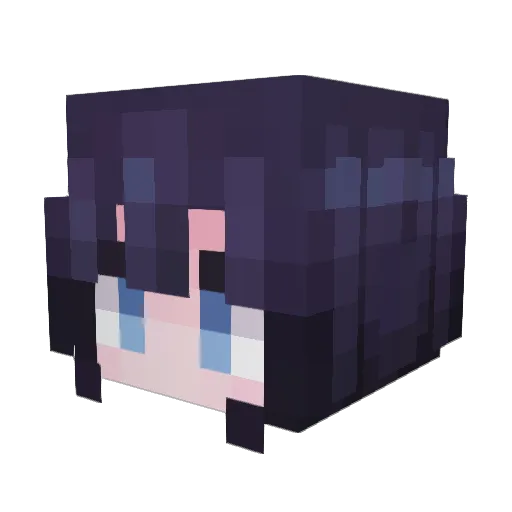 akanesama Minecraft avatar head, 3D render