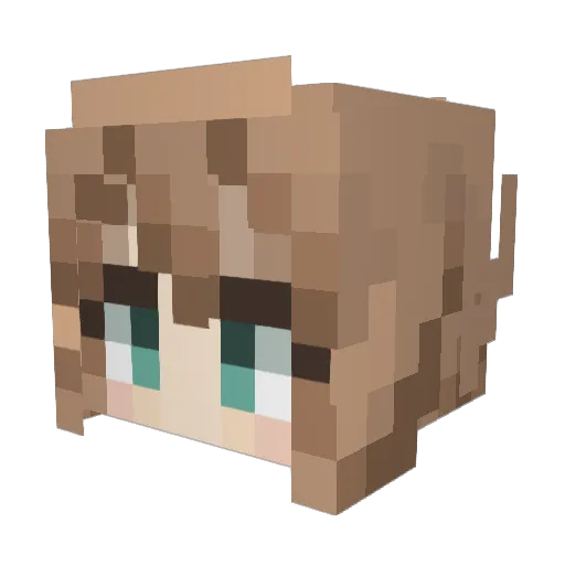 akanoriron Minecraft avatar head, 3D render