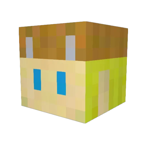 aki7ue Minecraft avatar head, 3D render