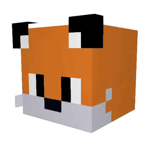 akidfox Minecraft avatar head, 3D render