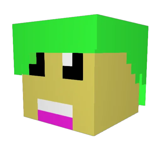 akieki Minecraft avatar head, 3D render