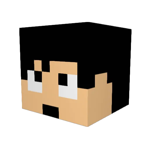 akimbi Minecraft avatar head, 3D render