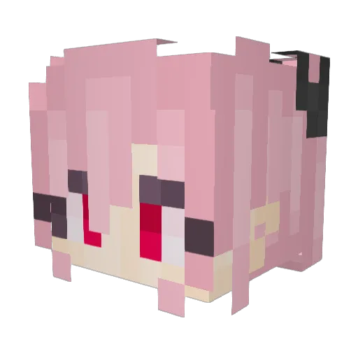 akina_king Minecraft avatar head, 3D render