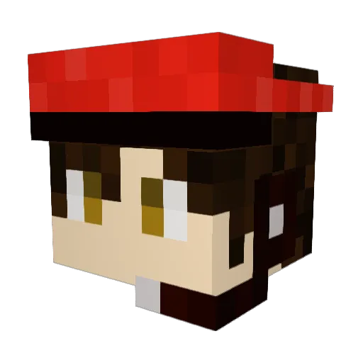 akiqqq_ Minecraft avatar head, 3D render