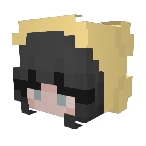 akirafofa Minecraft avatar head, 3D render
