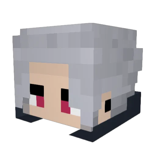 akirakao_ Minecraft avatar head, 3D render