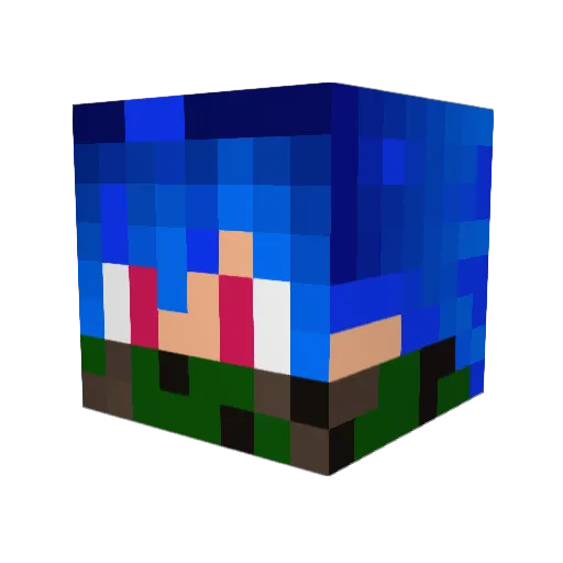 akito_1227 Minecraft avatar head, 3D render