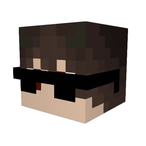 akitokage Minecraft avatar head, 3D render