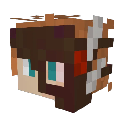 akizor Minecraft avatar head, 3D render