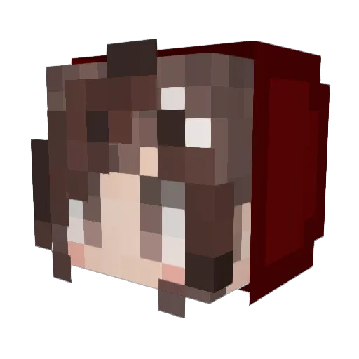 aknchan Minecraft avatar head, 3D render