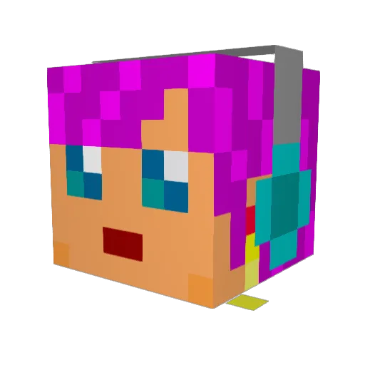 akoune Minecraft avatar head, 3D render