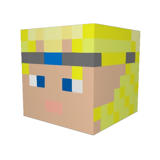 akselania Minecraft avatar head, 3D render