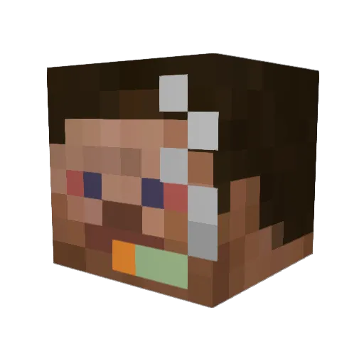 akslate Minecraft avatar head, 3D render