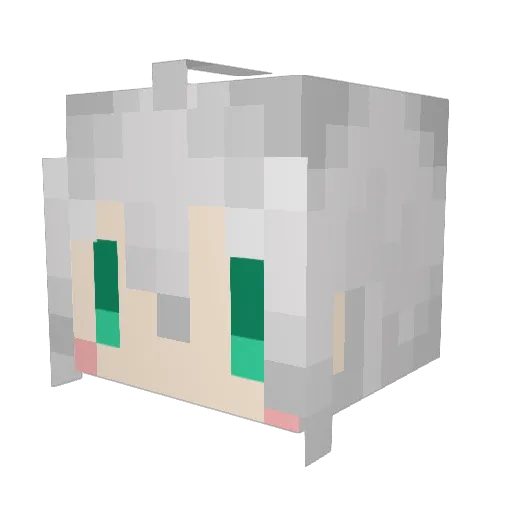 akusen Minecraft avatar head, 3D render
