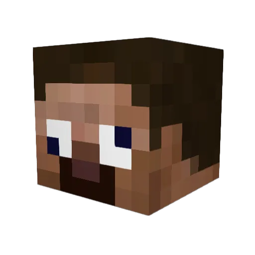 akutare Minecraft avatar head, 3D render