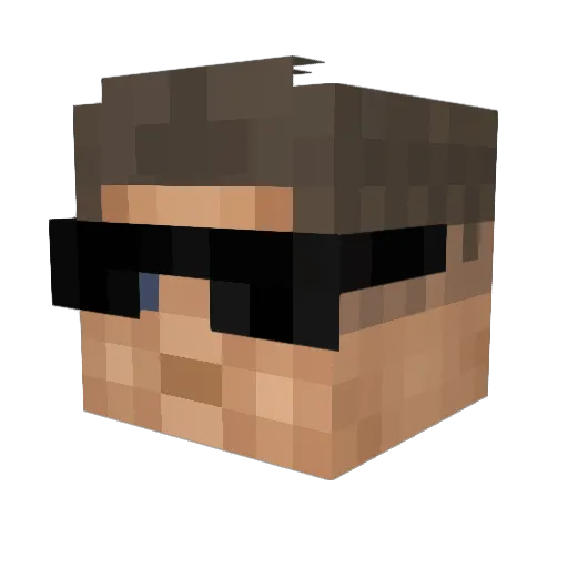 akvi_ Minecraft avatar head, 3D render