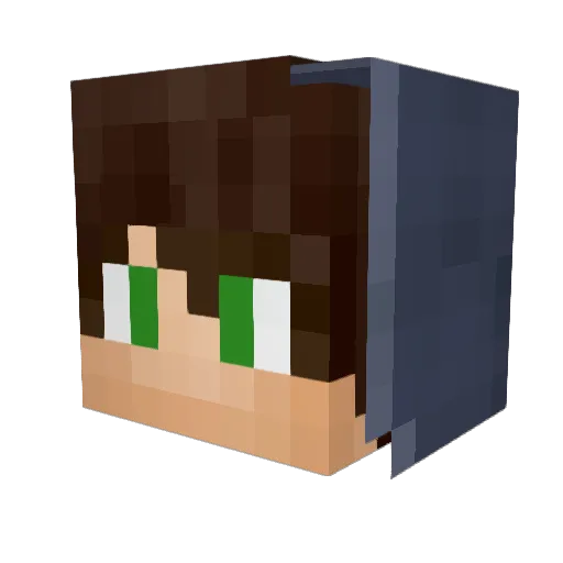 al16 Minecraft avatar head, 3D render