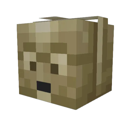 al44554 Minecraft avatar head, 3D render