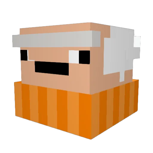 al7gV2 Minecraft avatar head, 3D render