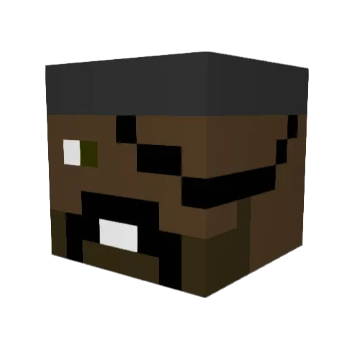 alaviero Minecraft avatar head, 3D render