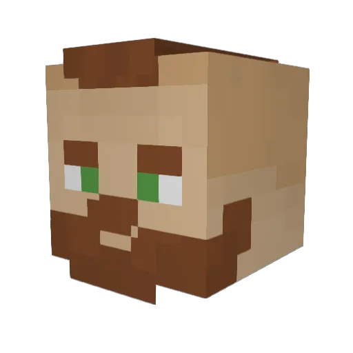 albeza Minecraft avatar head, 3D render