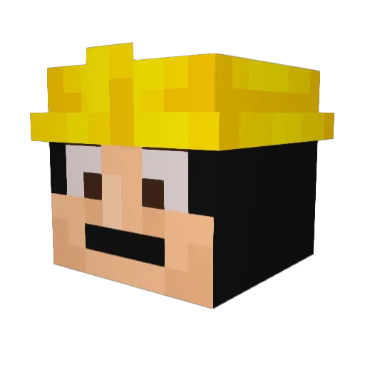 albinac Minecraft avatar head, 3D render
