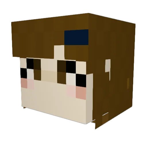 albinochu Minecraft avatar head, 3D render