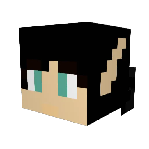 albinogames Minecraft avatar head, 3D render