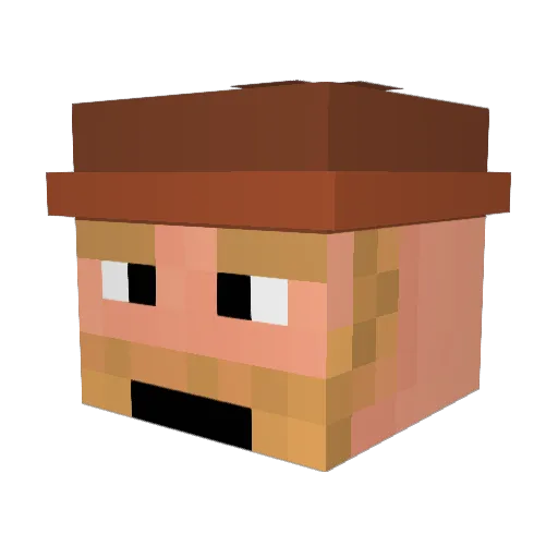 alcis Minecraft avatar head, 3D render