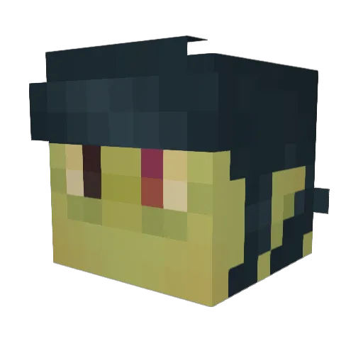alcomol Minecraft avatar head, 3D render