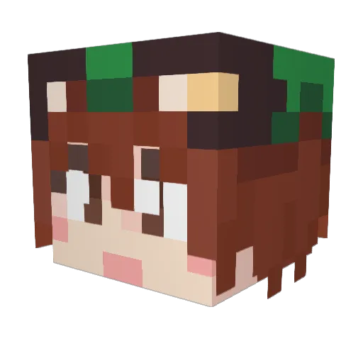 aldermai Minecraft avatar head, 3D render