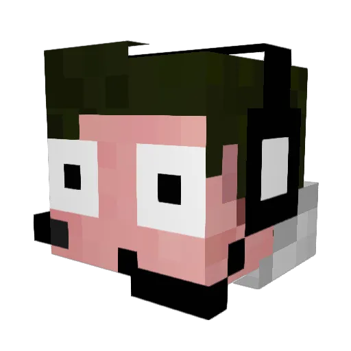 ale06_main Minecraft avatar head, 3D render