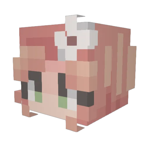 aleciram Minecraft avatar head, 3D render