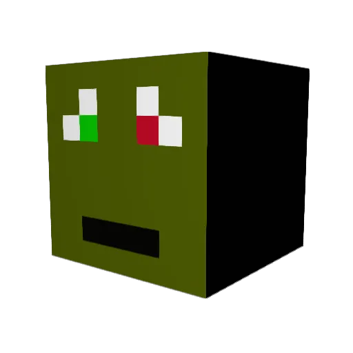 alesop Minecraft avatar head, 3D render