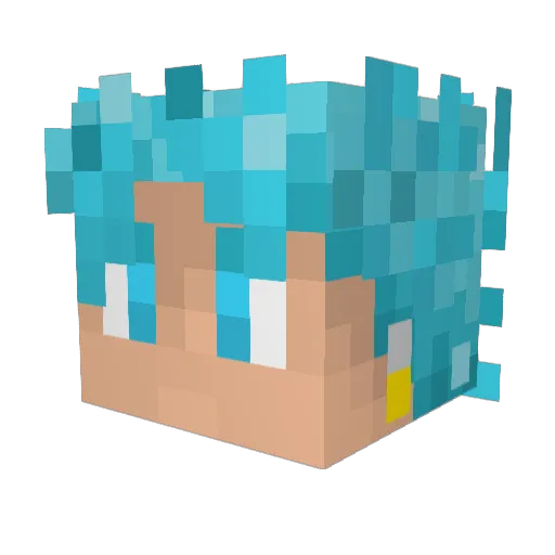 alexXDffa Minecraft avatar head, 3D render