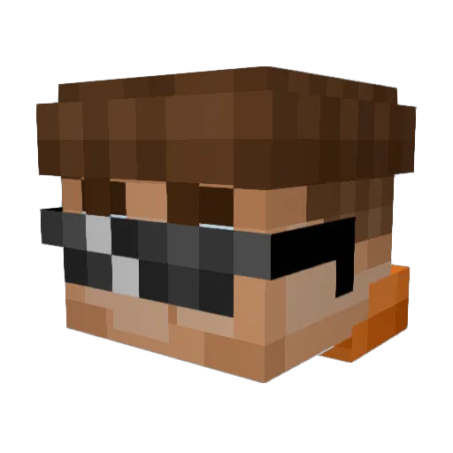alexchanov Minecraft avatar head, 3D render