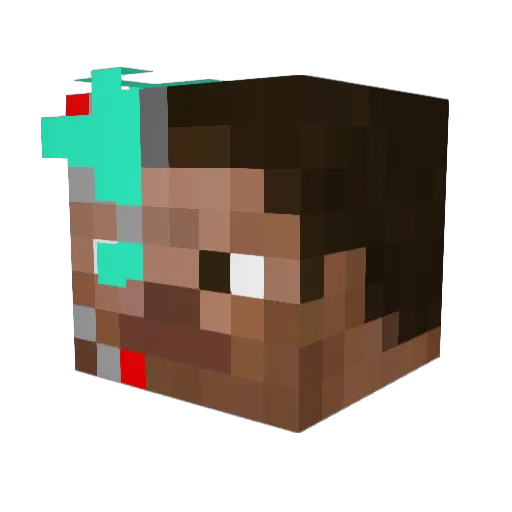 alexdroide Minecraft avatar head, 3D render