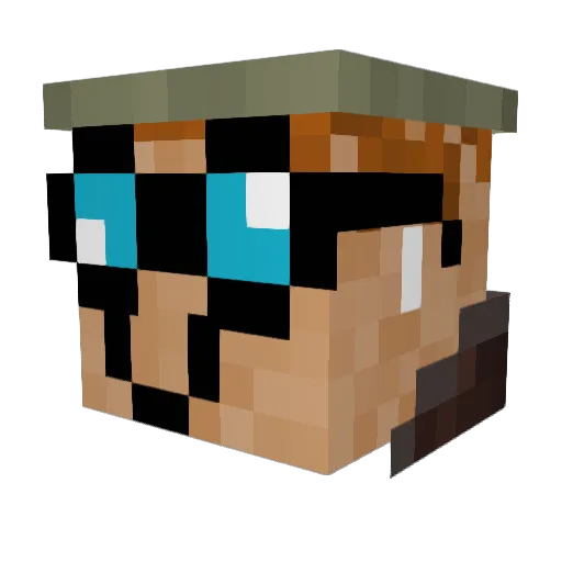 alffaaa Minecraft avatar head, 3D render