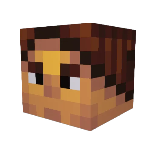 alfik Minecraft avatar head, 3D render
