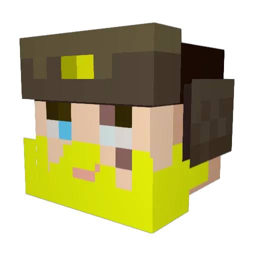 alfonvaldesx Minecraft avatar head, 3D render