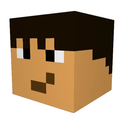 alibefa Minecraft avatar head, 3D render