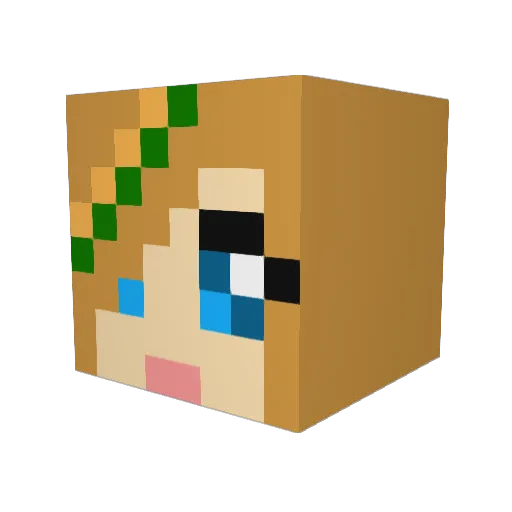 alicatty Minecraft avatar head, 3D render